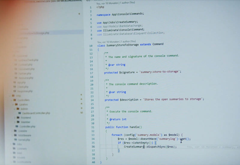 Nahaufnahme Code Website